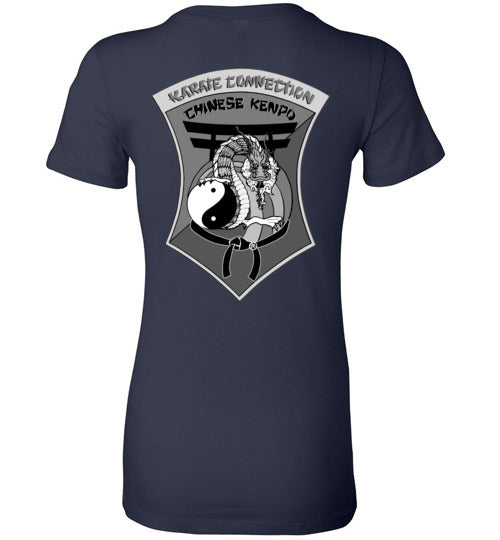 IKCA Grayscale Logo Front & Back Bella Ladies TShirt