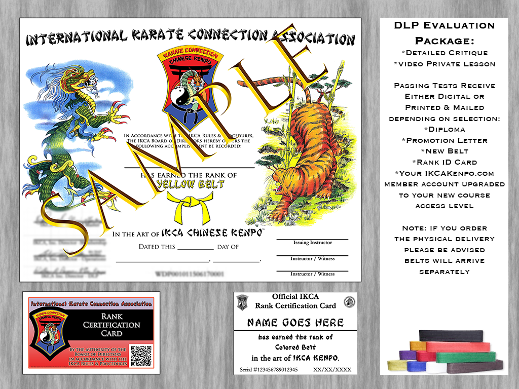 IKCA Free Tier HQ Test & Promotion Package - Colored Belt - Physical Delivery