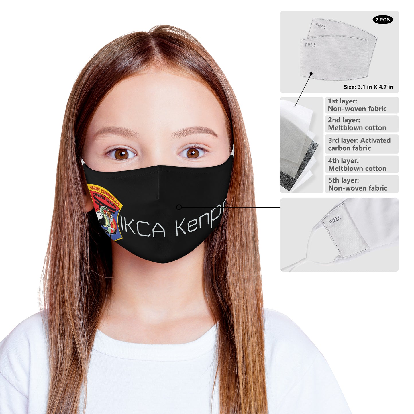 Kid's IKCA Crest IKCA Kenpo Cloth Face Mask