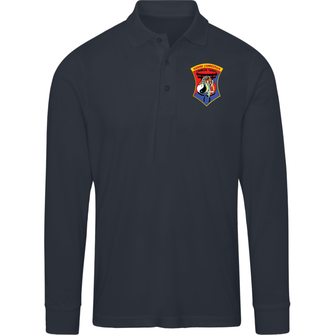 IKCA Logo FRONT ONLY Core 365 Mens Pinnacle Long Sleeve Pique Polo