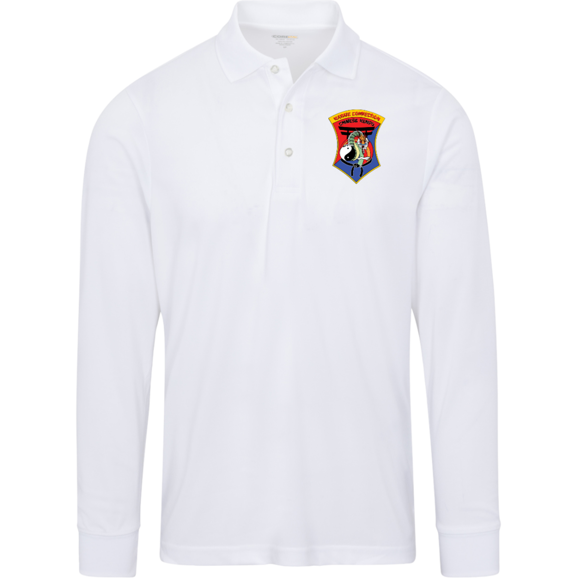 IKCA Logo FRONT ONLY Core 365 Mens Pinnacle Long Sleeve Pique Polo