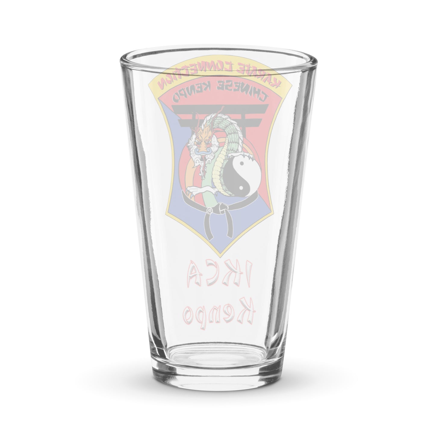 IKCA Logo & Branding on 16oz Shaker pint glass