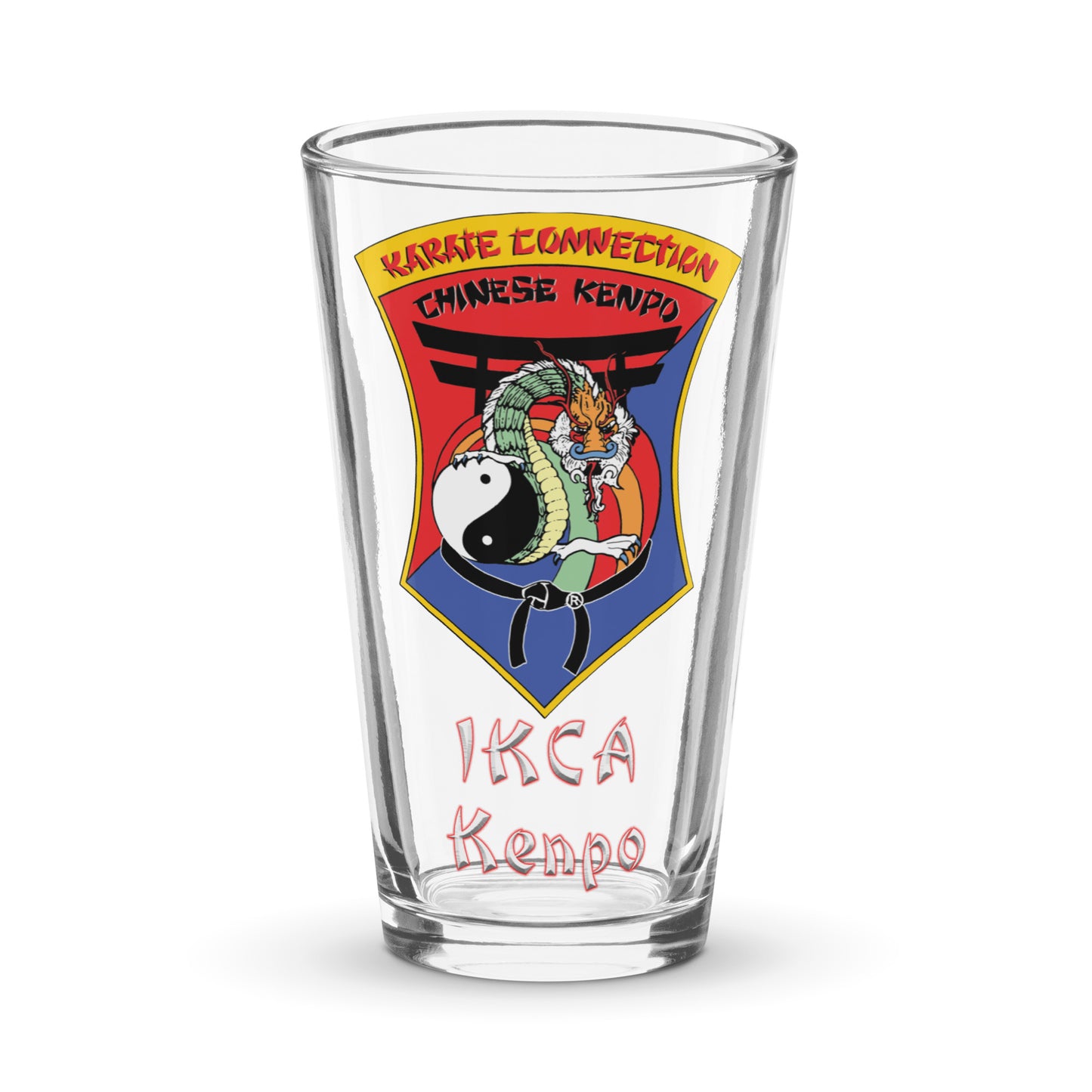 IKCA Logo & Branding on 16oz Shaker pint glass