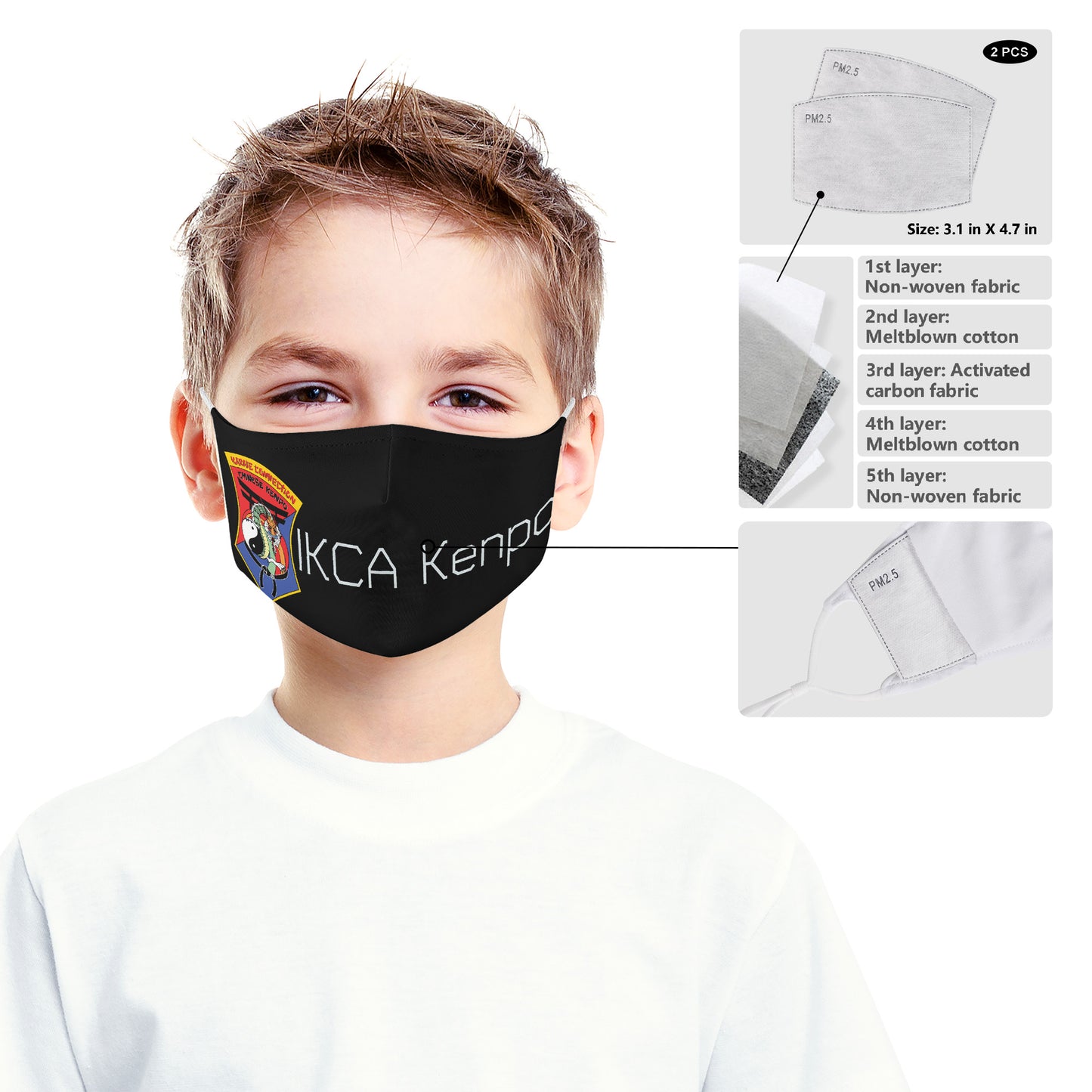 Kid's IKCA Crest IKCA Kenpo Cloth Face Mask